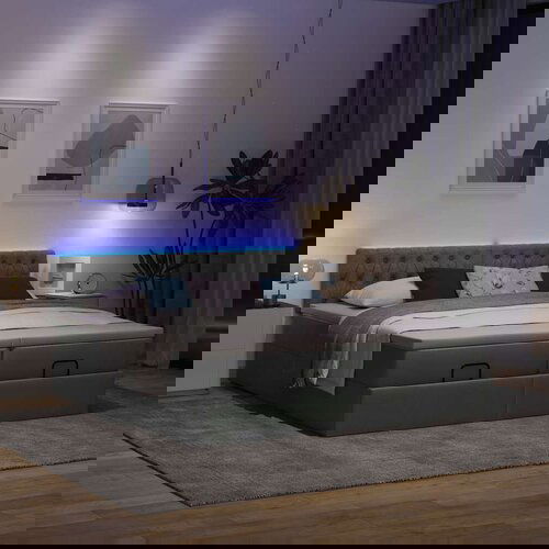 vidaXL Okvir kreveta s madracima tamnosivi 180x200cm tkanine Cene