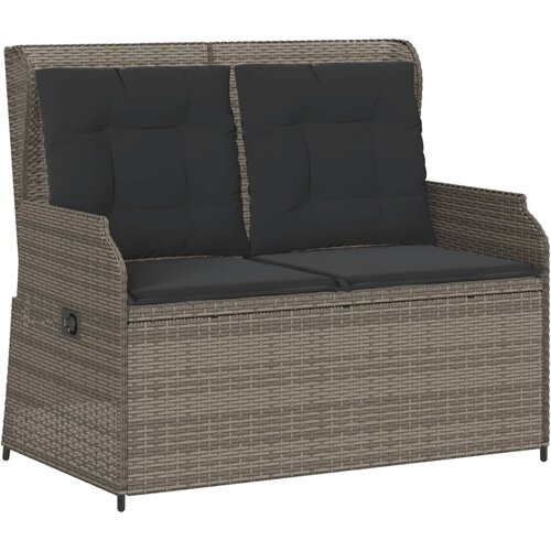  3-dijelna vrtna garnitura od poliratana s jastucima siva 110 x 110 x 40/71 cm Slike