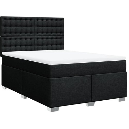 Maison Chic Box spring postelja - Vzmetna postelja z vzmetnico črna 140x200 cm blago SL17941, (21883498) Cene