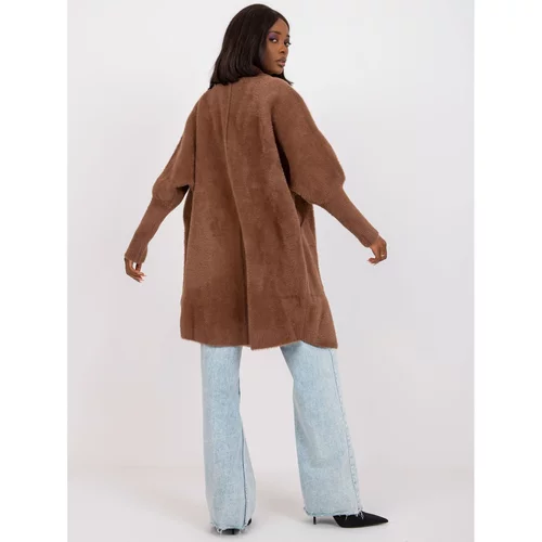 Fashion Hunters Light brown women's alpaca wool coat
