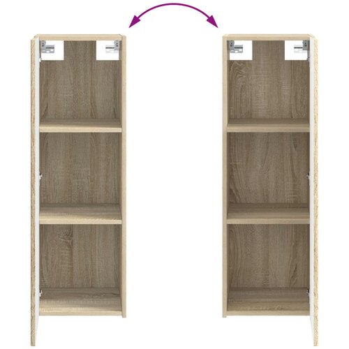  Set namje&amp;scaron;taja za kupaonicu 2 kom. Hrast sonoma Smeđa 33 x 34.5 x 100 cm Slike