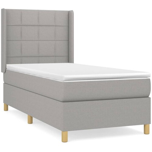 Maison Chic Box spring postelja - Vzmetna postelja z vzmetnico svetlo siva 80x200 cm blago SL13740, (21895932) Cene