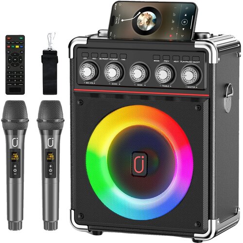 Oem Karaoke naprava, Dvojni mikrofon, Bluetooth povezljivost, 12 ur predvajanja, Dinamični svetlobni učinki, (5000113774) Cene