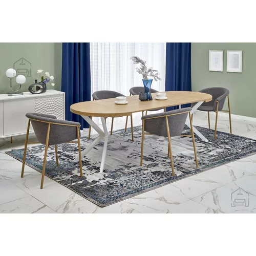 Xtra furniture Blagovaonski stol na razvlačenje Peroni 100/250 cm - zlatni hrast/bijela