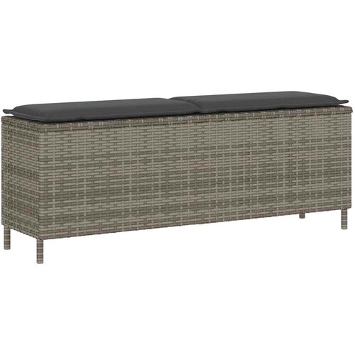  Vrtna klupa s jastukom siva 110x30x40,5 cm poliratan Cene
