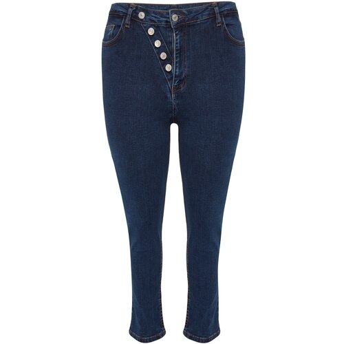 Trendyol Curve Dark Blue Normal Waist Additional Features Not Available Skinny Plus Size Jeans Slike