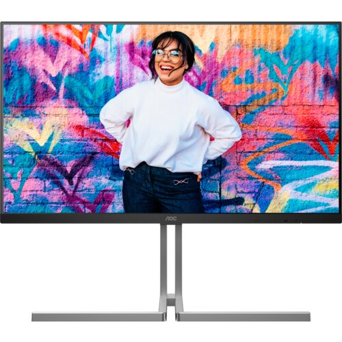 AOC monitor led U32U3CV business 31.5'' 3H, nano ips, 3840x2160, 60Hz, 1000:1, 4ms, HDR400, 2xHDMI, 1xDP, usb-c 96W, usb hub, kvm, lan RJ45, speakers, full ergonomic, 3y - U32U3CV Cene