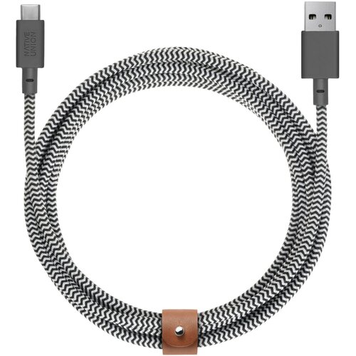 NATIVE UNION Belt Cable USB-A to USB-C 3m Zebra Slike
