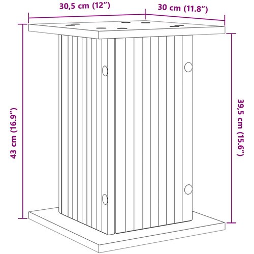  Stalak za biljke 2 pcs Dimljeni hrast 30,5 x 30 x 43 cm Slike