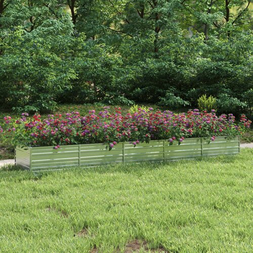 Furnova Visoka greda 400x80x45 cm pocinkano jeklo srebrna, (21919985) Slike