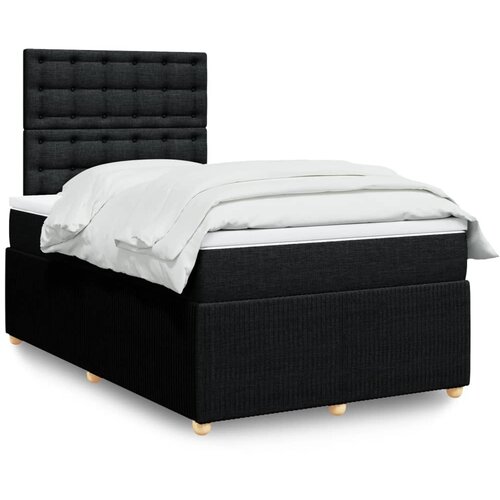 VidaXL Box spring postelja z vzmetnico črna 120x190 cm blago Slike