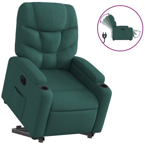 Maison Chic Električni naslanjač - Relax naslanjač s funkcijo vstajanja temno zeleno blago, (22062667) Cene