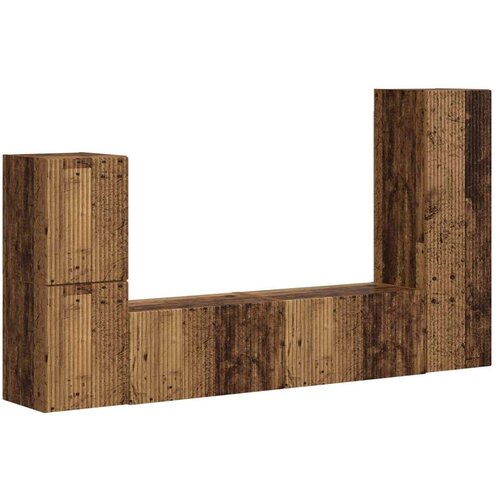  Komplet TV omaric 4 pcs Star les Konstruiran les - - Rjava - 67.7 - 30 x 31 x 100 cm - 2025-vidaXL-Uvoz_2 Slike