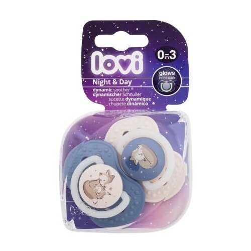 Lovi Night &amp;amp; Day Dynamic Soother Boy 0-3m silikonska dinamična duda varalica 2 kom za otroke Slike