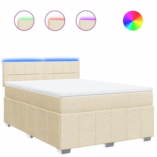 Maison Chic Box spring postelja - Vzmetna postelja z vzmetnico krem 140x200 cm blago SL11967, (21884321) Cene