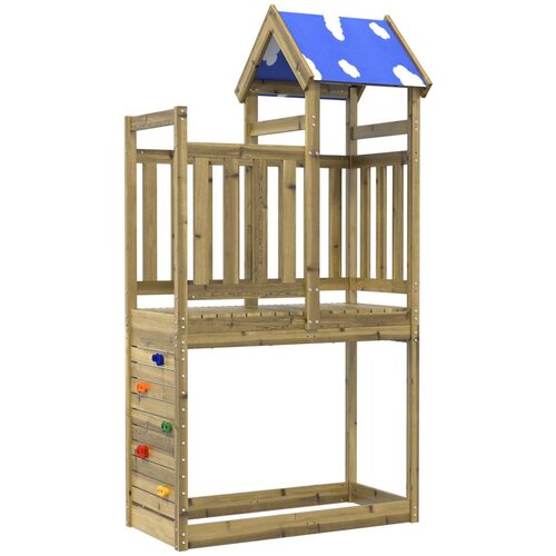  Igralna stolpnica Rjava Trdna impregnirana les - - Rjava - 30.99 - 110,5 x 52,5 x 215 cm - 2025-vidaXL-TOPSELLER Cene