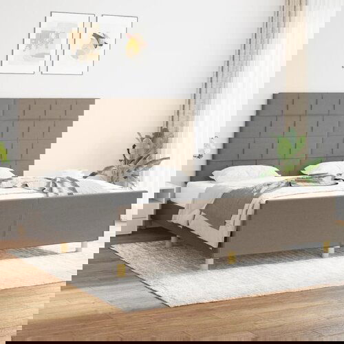 VidaXL Posteljni okvir z vzglavjem taupe 180x200 cm blago Slike