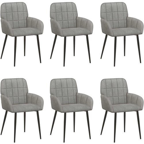vidaXL Jedilni stoli 6 pcs Žamet Svetlo siva 57 x 50 x 85 cm, (5000296864) Cene