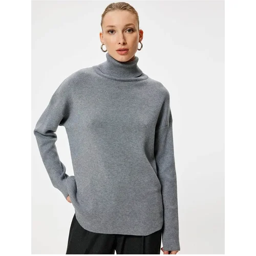 Koton Turtleneck Oversize Knitwear Sweater Long Sleeve Soft Textured