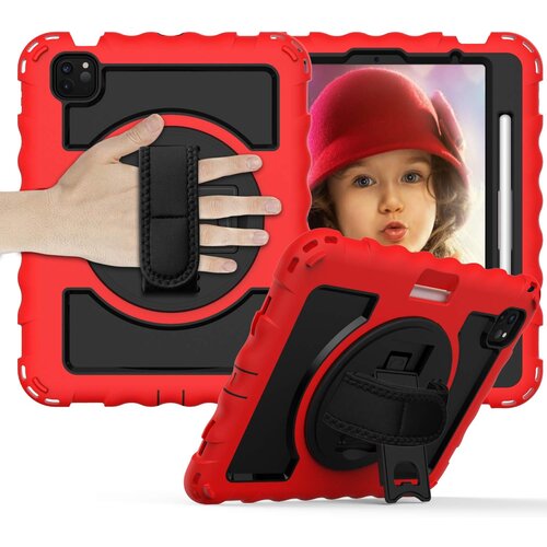 NIKCORP Ovitek za iPad Pro 11" s stojalom, ročajem in naramnim trakom, trislojna zaščita pred udarci, prostor za pisalo, rdeč, (5000138896) Cene