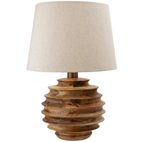 Bloomingville Stolna lampa u tamnoj prirodnoj boji s tekstilnim sjenilom (visina 54 cm) Svale &amp;ndash; Slike