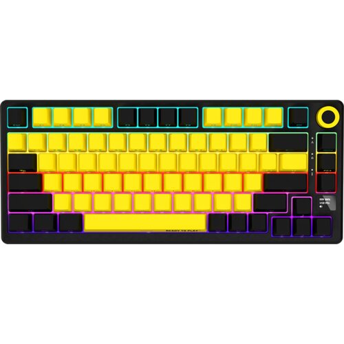 Lorgar KBP7075W, Wireless 75% Mechanical Gaming Keyboard Pro, Black/yellow, EN layout Slike