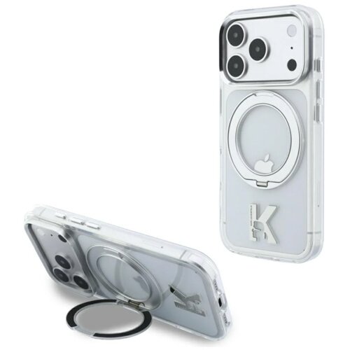  maska karl lagerfeld iml ring stand 360 kameo metal magsafe za iphone 17 pro max/ 18 pro max transparent Slike