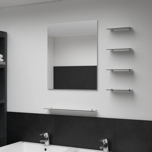 VidaXL Stensko ogledalo s 5 policami srebrno 50x60 cm Slike
