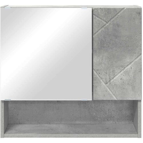 VidaXL Ogledalo ormar Beton siva 59 x 17 x 55 cm Konstruirano drvo Slike
