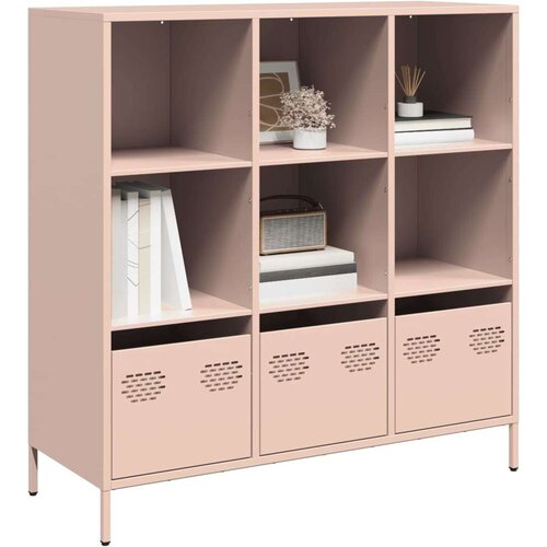 vidaXL Visoka omarica roza 101,5x39x103,5 cm jeklo Cene