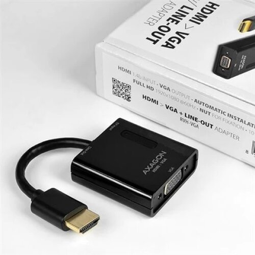 Axagon RVH-VGAN, HDMI -&amp;gt; VGA Reduction / Adapter, FullHD, Audio OUT Slike
