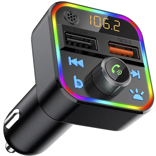  RGB auto FM transmiter MP3 bluetooth 5.0 2x USB 3.0 12-24V