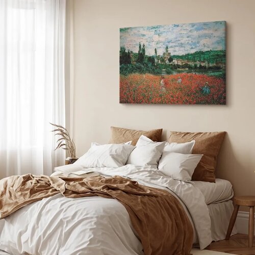  Slika - Claude Monet &amp;ndash; Poppy Field near V&amp;eacute;theuil 120x80 Premium Print Slike