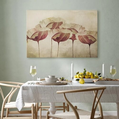  Slika - Flowers in Beige (1 Part) Wide 60x40 Slike