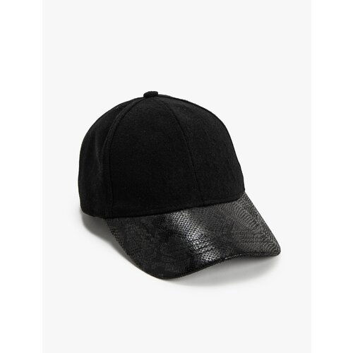 Koton Cap Hat Faux Leather Detailed Wool Blended Slike