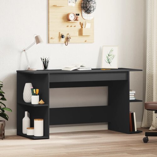 vidaXL Pisalna miza črna 140x50x75 cm inženirski les Cene