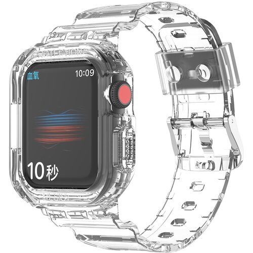 Cadorabo zapestnica tpu, združljiva z apple watch (serija 7/8) 45 mm, (se/serija 4/5/6) 44mm in (serija 1/2/3) 42mm v prozorni - nadomestna zapestnica, (20616031) Cene