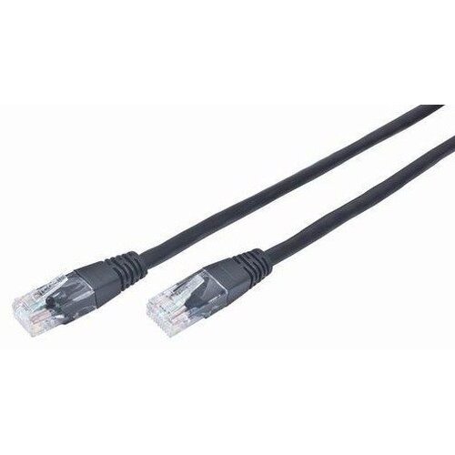 Gembird PP12-0.5M/BK Mrezni kabl, CAT5e UTP Patch cord 0.5m black Slike