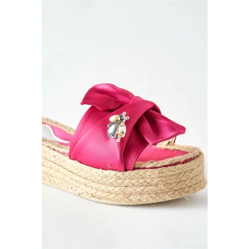 LuviShoes T02 Fusya Women's Slippers with Satin Stones
