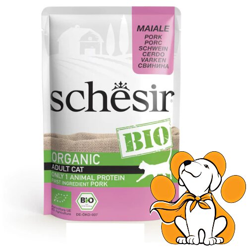 Schesir cat Bio Organic Pork 85g, Lako Svarljiva Hrana Za Odrasle Mačke Cene