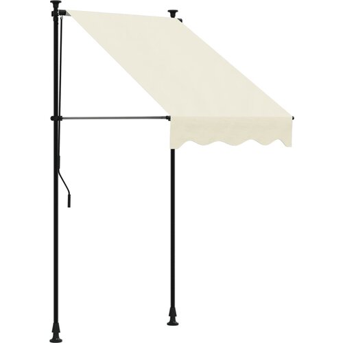 VidaXL Zložljiva tenda krem 100x150 cm tkanina in jeklo, (21095483) Slike