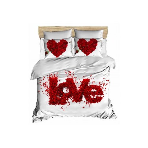 Lessentiel Maison set posteljine 193, 200x220cm, bijelo-crvena Cene