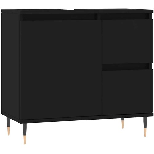 Maison Chic Kopalniška omarica - Kopalniški kabinet črna 65x33x60 cm inženirski les, (21794777) Cene