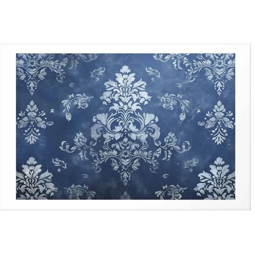  Plakat - Retro Ornament in Worn Blues 90x60 Bez okvira s margom Cijene