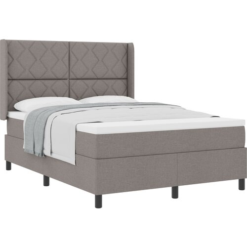 vidaXL Box Spring postelja z blazino taupe 140x190 cm tkanina, (22050346) Cene