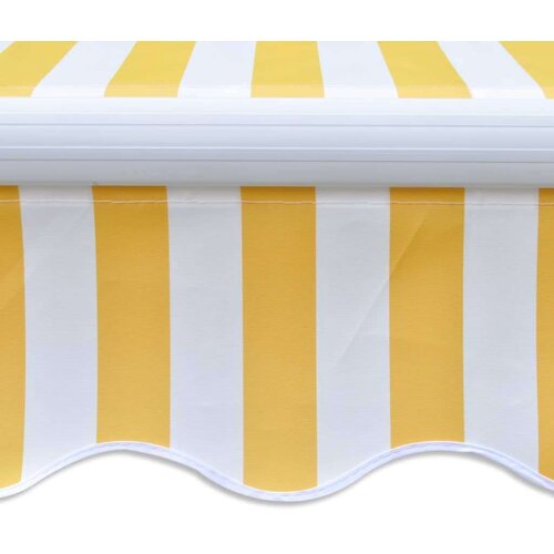 VidaXL Sklopiva motorizirana tenda 400 cm žuto-bijela Slike