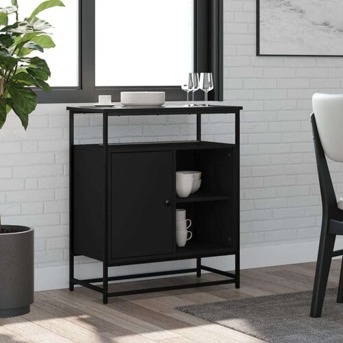  Komoda crna 69x35x80 cm od konstruiranog drva Slike