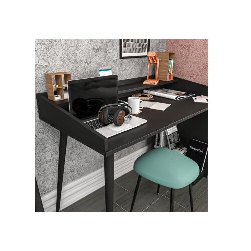 Woody Fashion Radni sto 121,8x88,3x59cm Crni Slike