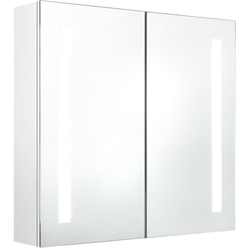 Maison Chic LED Kopalniška omarica - Kopalniški kabinet z ogledalom sijoče bela 62x14x60 cm, (21794880) Cene