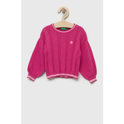 United Colors Of Benetton Bombažen pulover roza barva